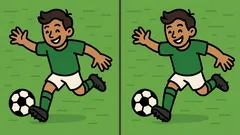 パズル：サッカー選手の写真にある違いをすべて23秒で見つけよう